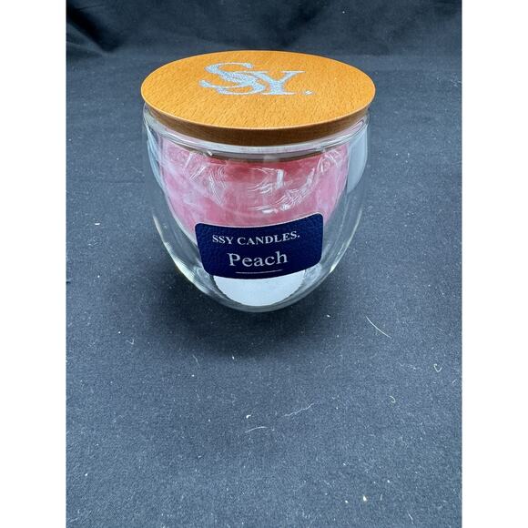 SSY Candles Wood Wick Hand Poured Peach Scented Candle NIB - Picture 8 of 14